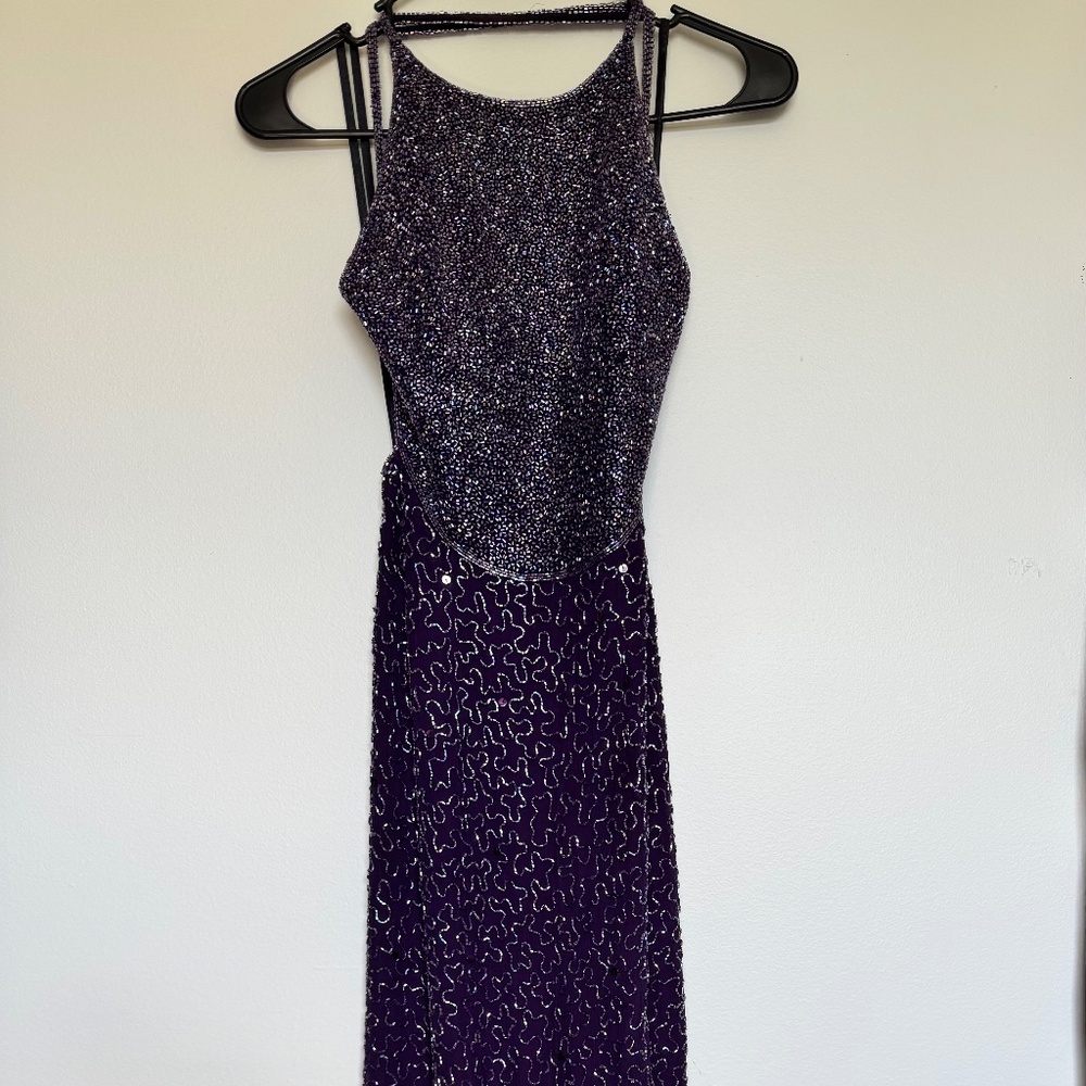 Full length beaded formal dress